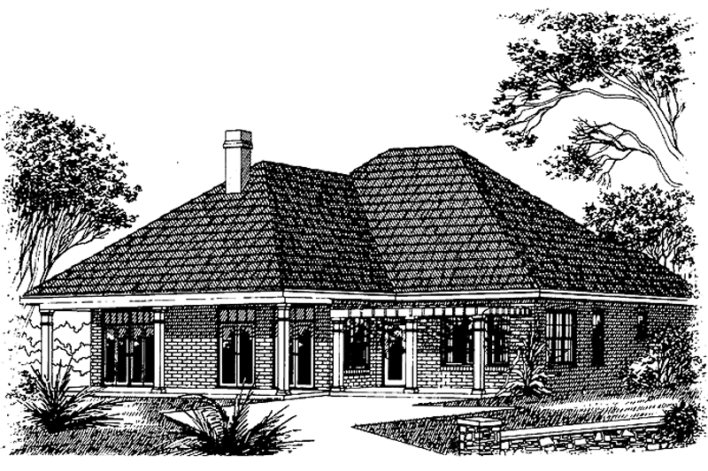 Home Plan - Exterior - Rear Elevation for Ranch House Plan #15-345 - 3 bed, 2 bath