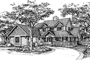 House Design - Exterior - Front Elevation for Craftsman House Plan #320-615 - 4 bed, 3.5 bath