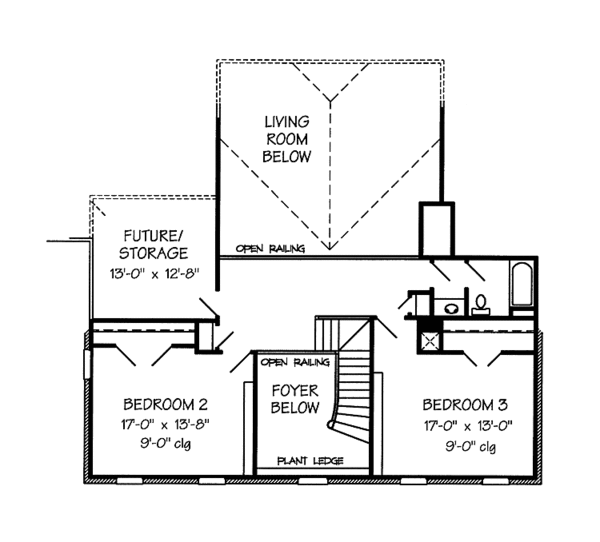 Home Plan - Colonial Floor Plan - Upper Floor Plan #968-40