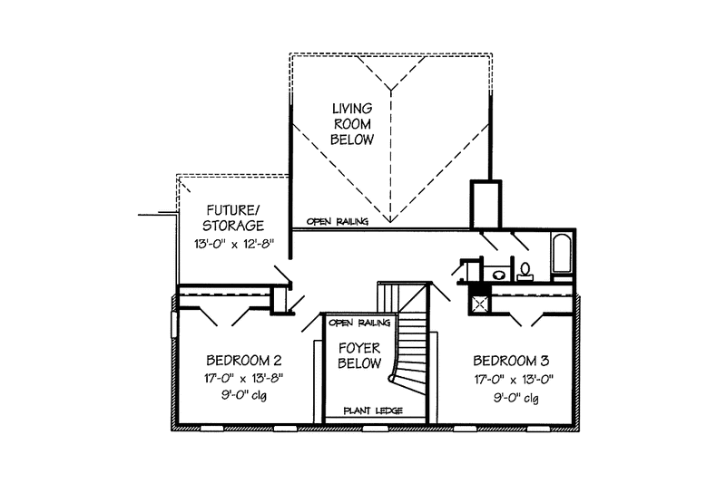 Home Plan - Floor Plan - Upper Floor for Colonial House Plan #968-40 - 4 bed, 3.5 bath