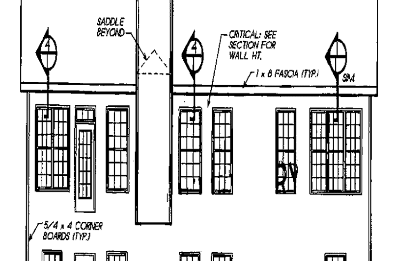 House Blueprint - Exterior - Rear Elevation for Colonial House Plan #927-912 - 3 bed, 2 bath