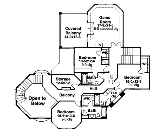 Home Plan - European Floor Plan - Upper Floor Plan #120-219
