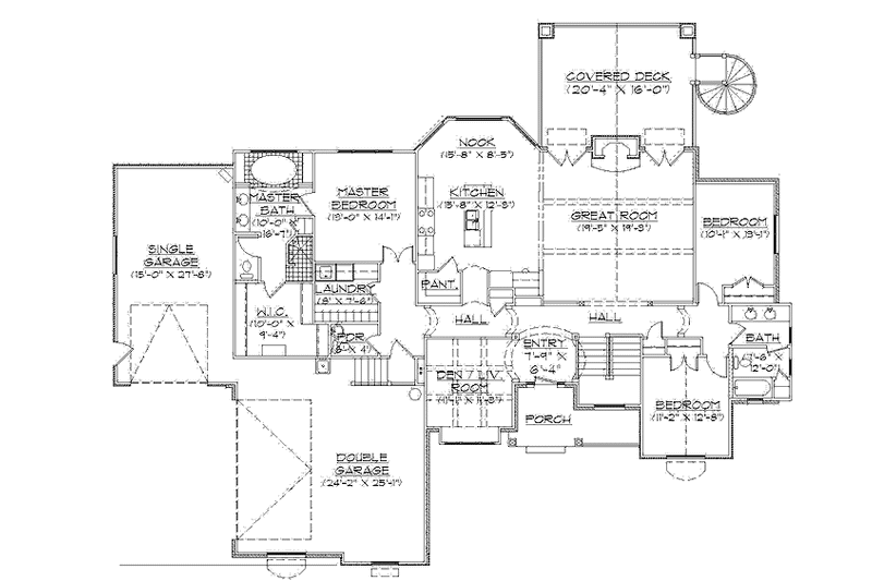 Home Plan - Floor Plan - Main Floor for European House Plan #945-128 - 3 bed, 2.5 bath