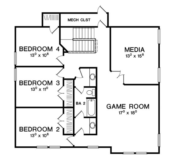 Home Plan - Craftsman Floor Plan - Upper Floor Plan #472-437