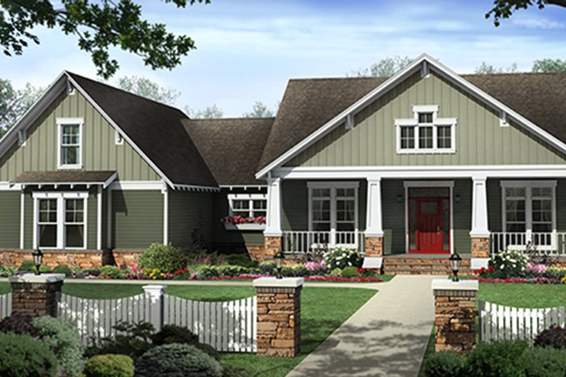Dream House Plan - Craftsman Exterior - Front Elevation Plan #21-438