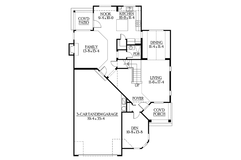 Home Plan - Floor Plan - Main Floor for Craftsman House Plan #132-317 - 3 bed, 2.5 bath