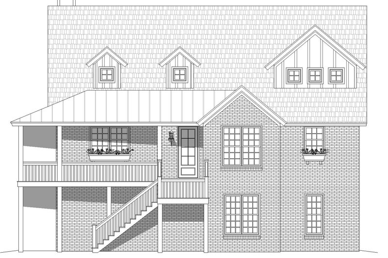 Architectural House Design - Exterior - Front Elevation 3 for Southern House Plan #932-827 - 3 bed, 2 bath