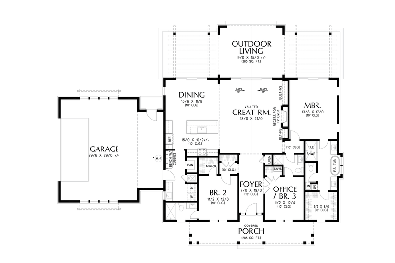 Home Plan - Floor Plan - Main Floor 1 for Farmhouse House Plan #48-1190 - 3 bed, 3 bath