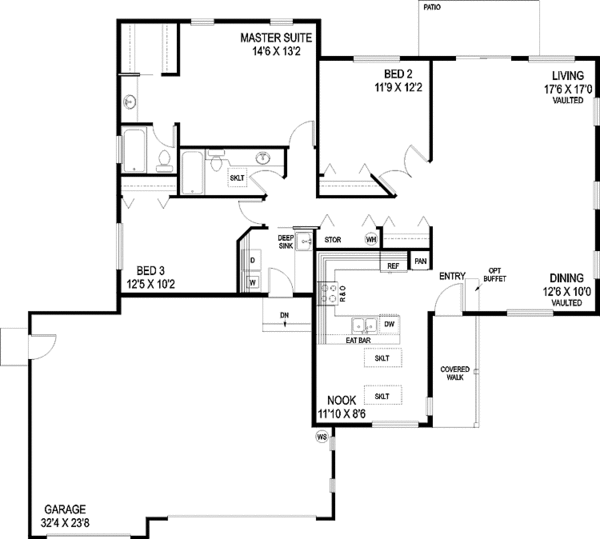 Home Plan - Contemporary Floor Plan - Main Floor Plan #60-1018