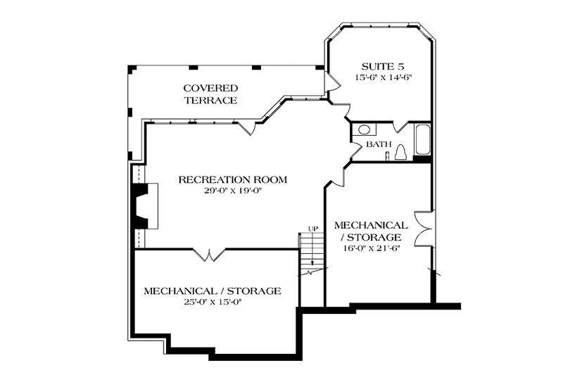 Dream House Plan - Floor Plan - Lower Floor for Country House Plan #453-297 - 5 bed, 4.5 bath