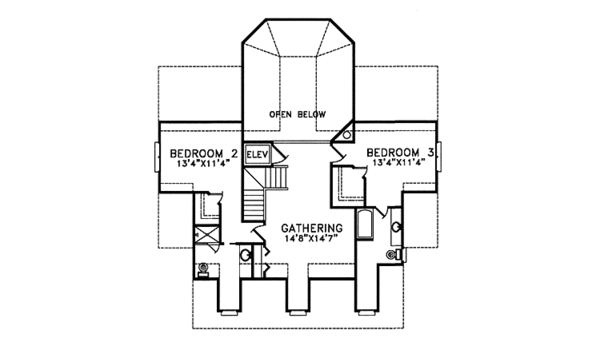 House Design - Country Floor Plan - Upper Floor Plan #991-12