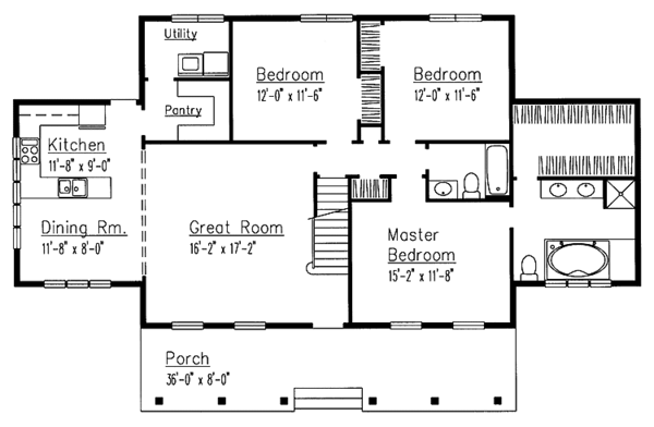 House Design - Country Floor Plan - Main Floor Plan #1051-8