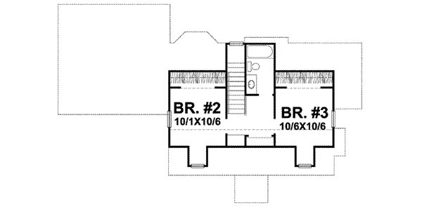 Colonial Floor Plan - Upper Floor Plan #50-262
