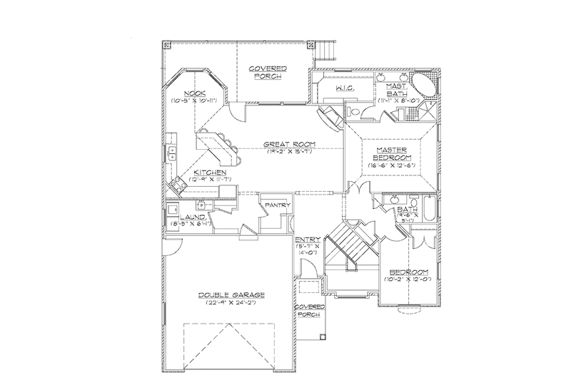 House Plan Design - Floor Plan - Main Floor for Ranch House Plan #945-87 - 2 bed, 2 bath