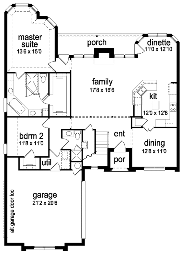 Architectural House Design - Tudor Floor Plan - Main Floor Plan #84-694