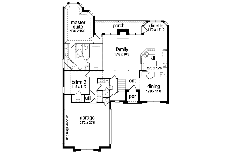 Home Plan - Floor Plan - Main Floor for Tudor House Plan #84-694 - 4 bed, 3 bath