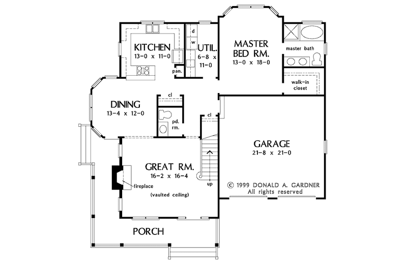 Home Plan - Floor Plan - Main Floor for Country House Plan #929-515 - 3 bed, 2.5 bath