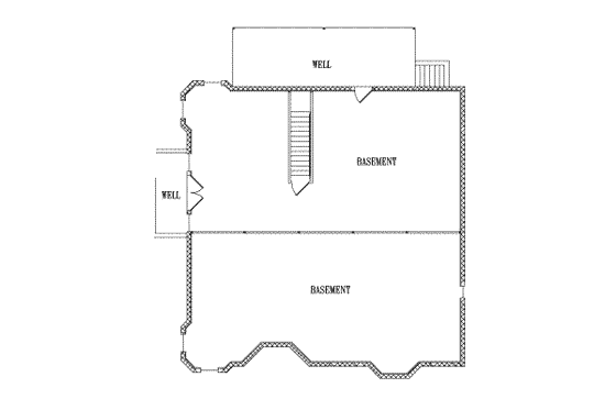 Floor Plan - Lower Floor for Adobe / Southwestern House Plan #1-518 - 4 bed, 3 bath