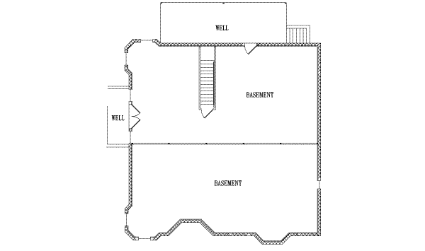 Floor Plan - Lower Floor for Adobe / Southwestern House Plan #1-518 - 4 bed, 3 bath