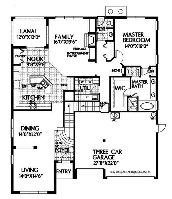 House Plan Design - Contemporary Floor Plan - Main Floor Plan #999-38