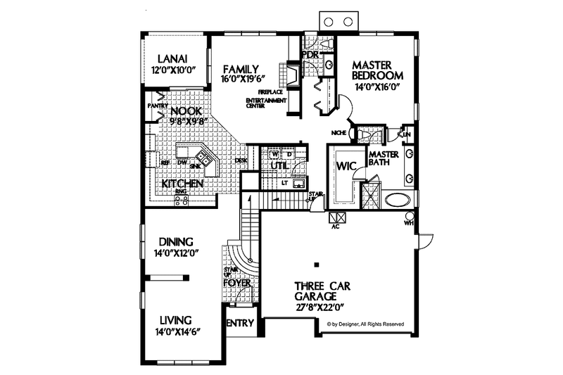 Home Plan - Floor Plan - Main Floor for Contemporary House Plan #999-38 - 4 bed, 4.5 bath