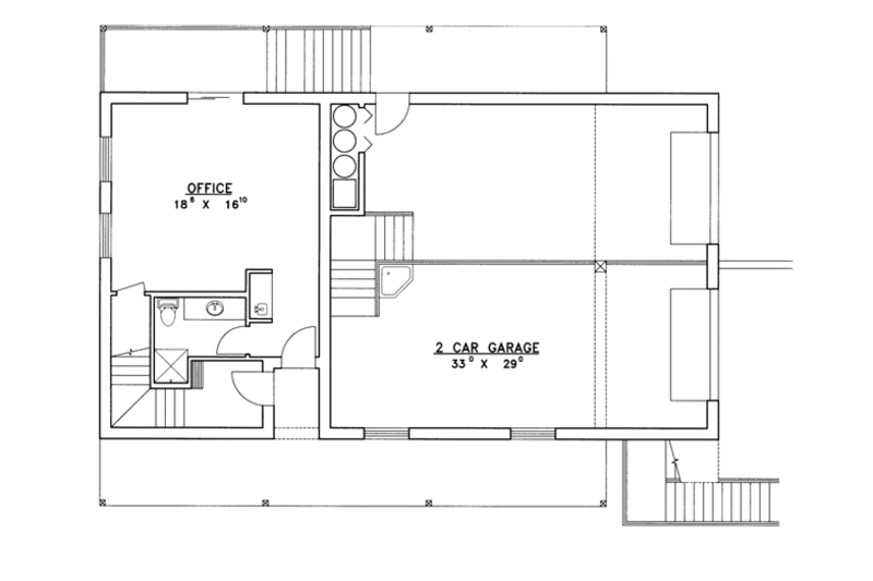 Dream House Plan - Floor Plan - Lower Floor for Contemporary House Plan #117-839 - 2 bed, 3 bath