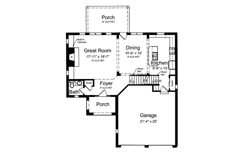 House Plan Design - Floor Plan - Main Floor for European House Plan #46-827 - 3 bed, 2.5 bath