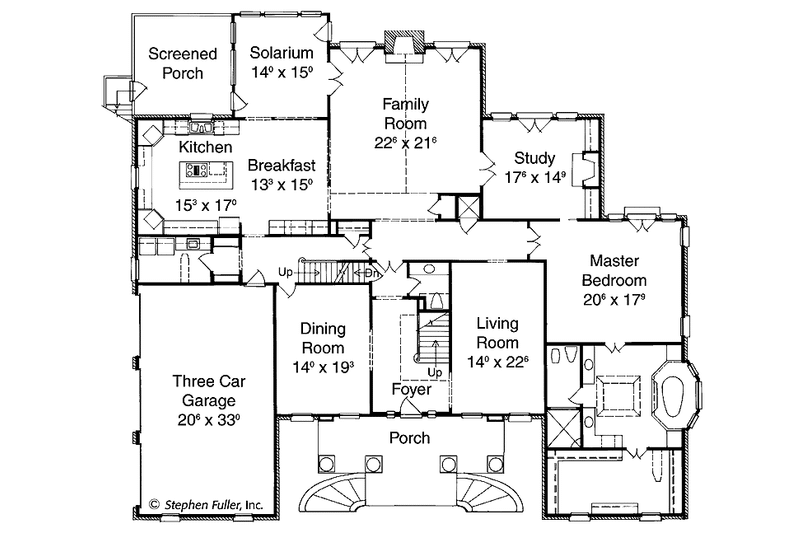 Home Plan - Floor Plan - Main Floor for Classical House Plan #429-144 - 5 bed, 3.5 bath