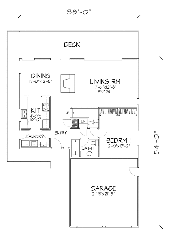 Architectural House Design - Prairie Floor Plan - Main Floor Plan #320-1197