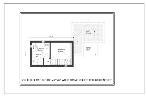 Floor Plan - Upper Floor for Modern House Plan #905-10 - 2 bed, 1 bath