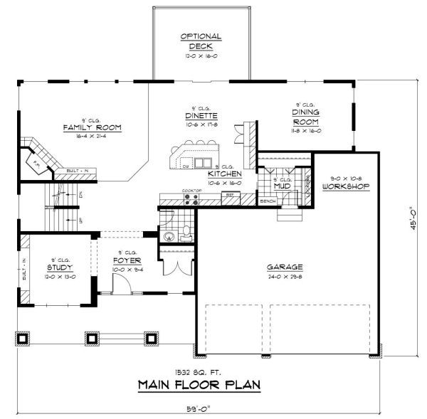 Farmhouse Style House Plan - 4 Beds 2.5 Baths 3451 Sq/Ft Plan #51-314 ...