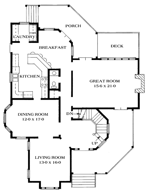 Dream House Plan - Victorian Floor Plan - Main Floor Plan #1014-35