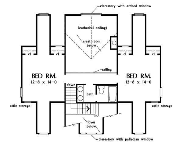 House Plan Design - Country Floor Plan - Upper Floor Plan #929-175