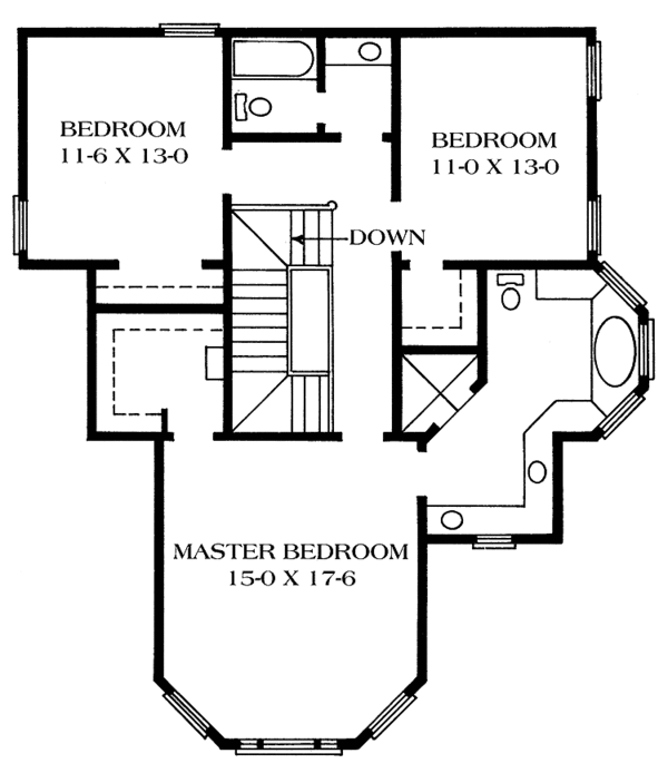 Architectural House Design - Victorian Floor Plan - Upper Floor Plan #1014-12