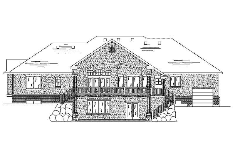 House Blueprint - Exterior - Rear Elevation for European House Plan #945-103 - 3 bed, 2 bath