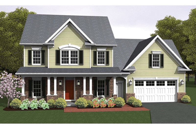 Home Plan - Exterior - Front Elevation 3 for Colonial House Plan #1010-55 - 4 bed, 2.5 bath