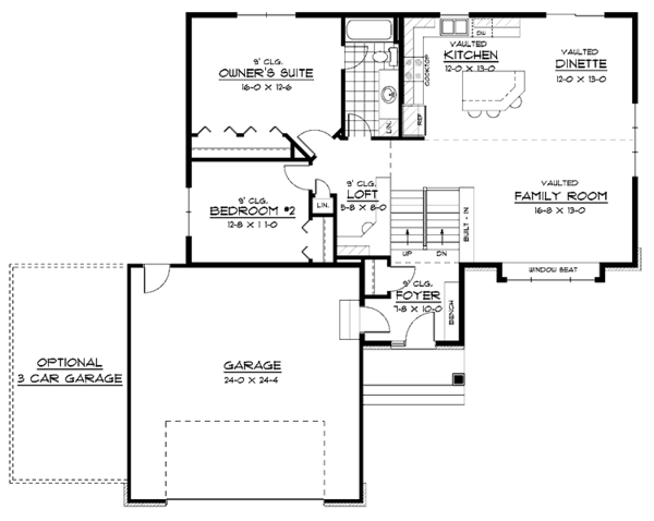 Architectural House Design - Contemporary Floor Plan - Main Floor Plan #51-589