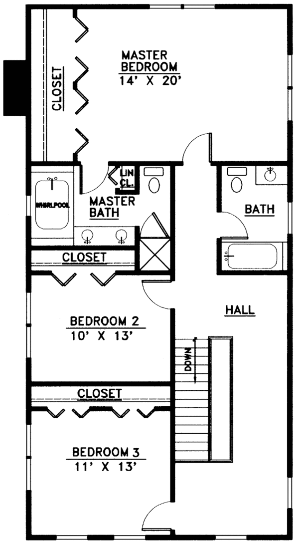 House Plan Design - Country Floor Plan - Upper Floor Plan #978-3