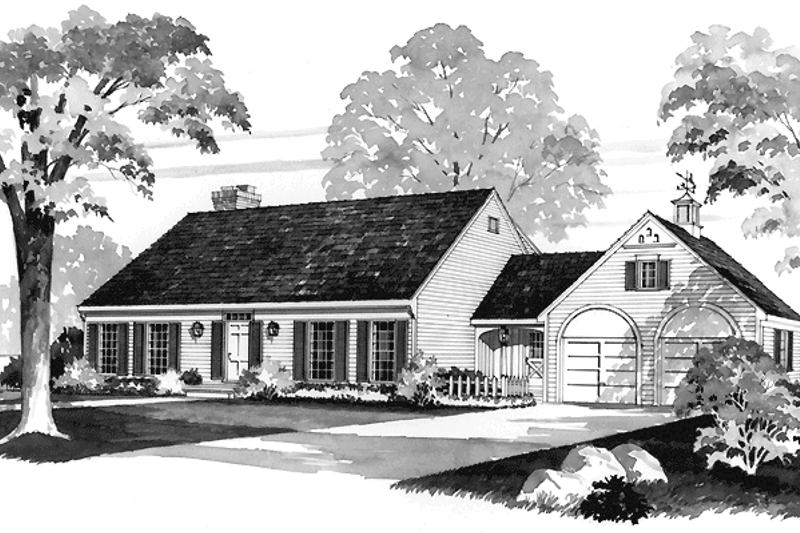 House Blueprint - Colonial Exterior - Front Elevation Plan #72-662