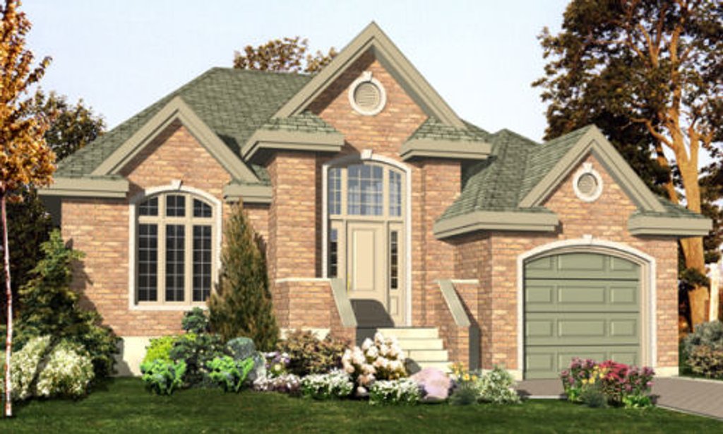 Exterior - Front Elevation 2 for European House Plan #138-321 - 2 bed, 1 bath