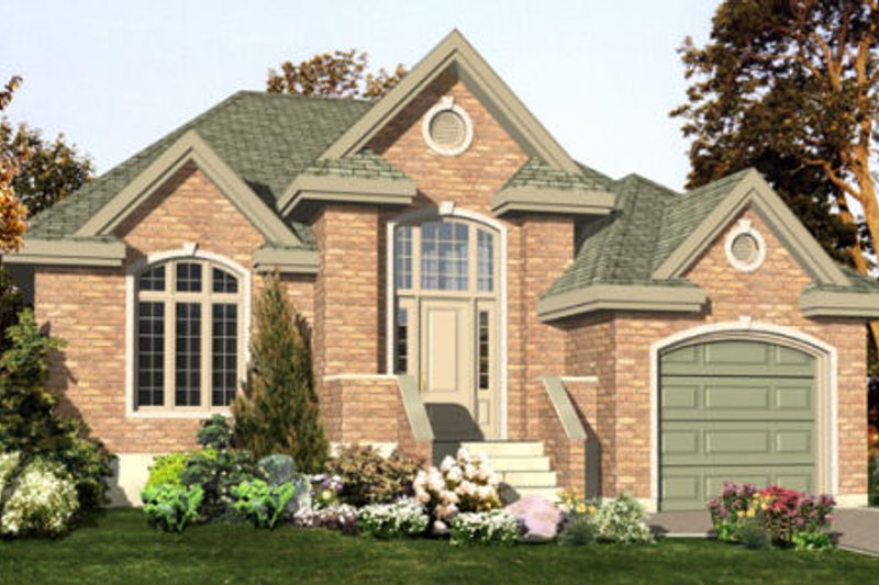 Exterior - Front Elevation 2 for European House Plan #138-321 - 2 bed, 1 bath