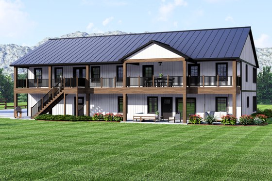 Exterior - Rear Elevation 1 for Barndominium House Plan #1064-307 - 7 bed, 7 bath