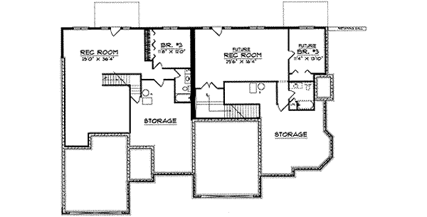 Home Plan - Traditional Floor Plan - Lower Floor Plan #70-738