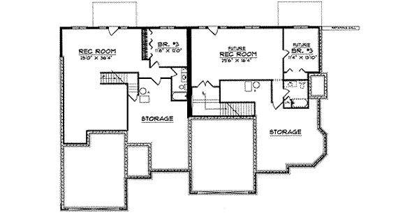 Dream House Plan - Traditional Floor Plan - Lower Floor Plan #70-738