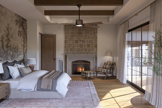 Interior - Master Bedroom for European House Plan #455-361 - 1 bed, 1.5 bath