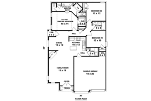 Floor Plan - Main Floor for Traditional House Plan #81-13664 - 3 bed, 2 bath