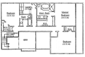 Floor Plan - Upper Floor for Country House Plan #5-187 - 4 bed, 3.5 bath