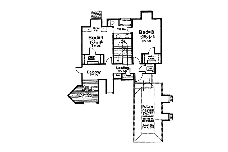 Home Plan - Floor Plan - Upper Floor for European House Plan #310-916 - 4 bed, 3.5 bath