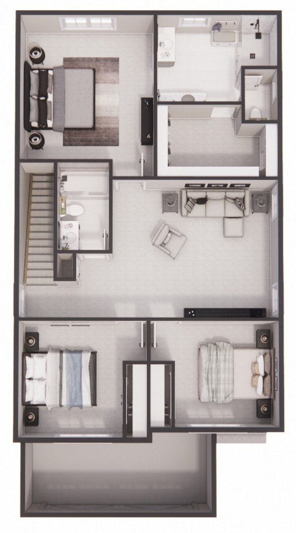 Architectural House Design - Floor Plan - Upper Floor 1 for Modern House Plan #51-1516 - 3 bed, 2.5 bath