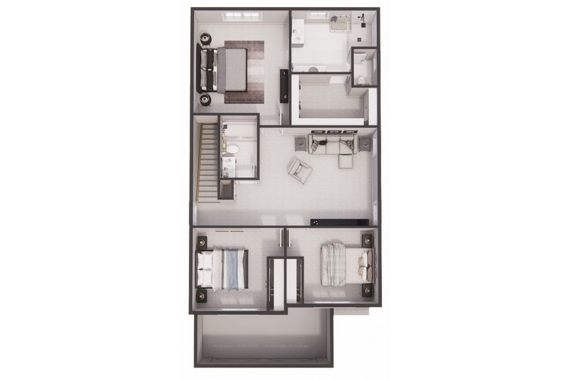 Architectural House Design - Floor Plan - Upper Floor 1 for Modern House Plan #51-1516 - 3 bed, 2.5 bath